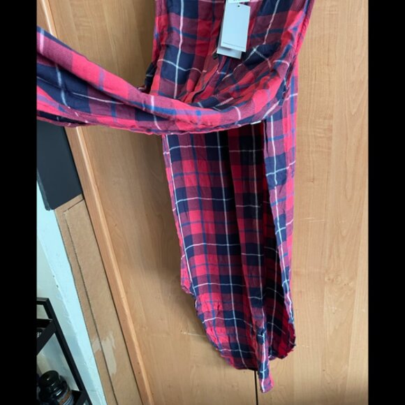 NWT NEW Rails Red Button Up Plaid Long Sleeveless Shirt Dress w/ slits LARGE - Picture 5 of 10